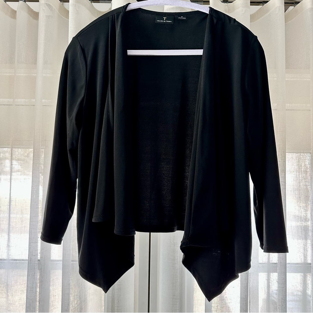 Travel by Tribal black jacket with draped lapels medium